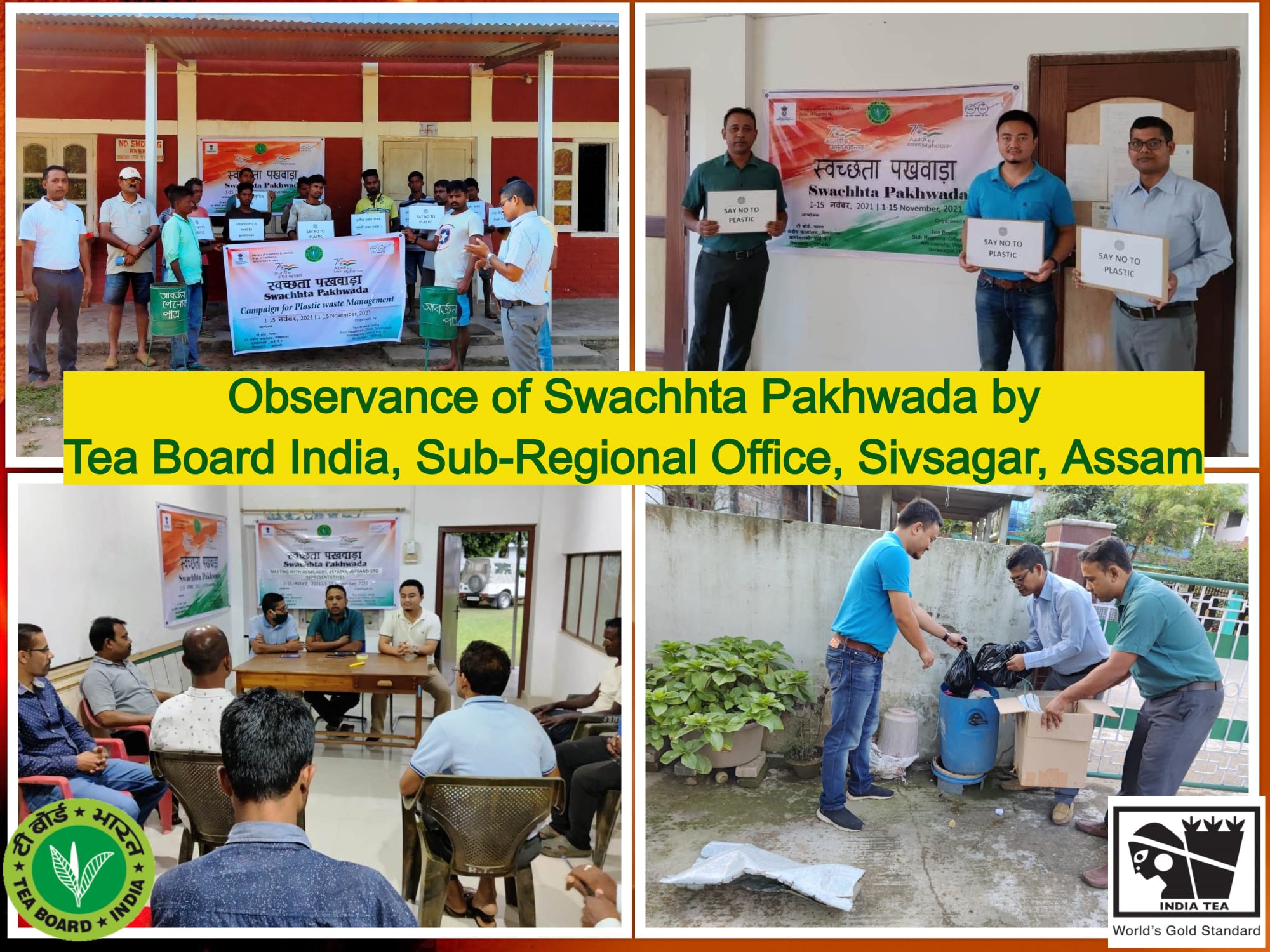 Observance of Swachhta Pakhwada by Tea Board India, Sub-Regional Office, Sivsagar, Assam, November 2021