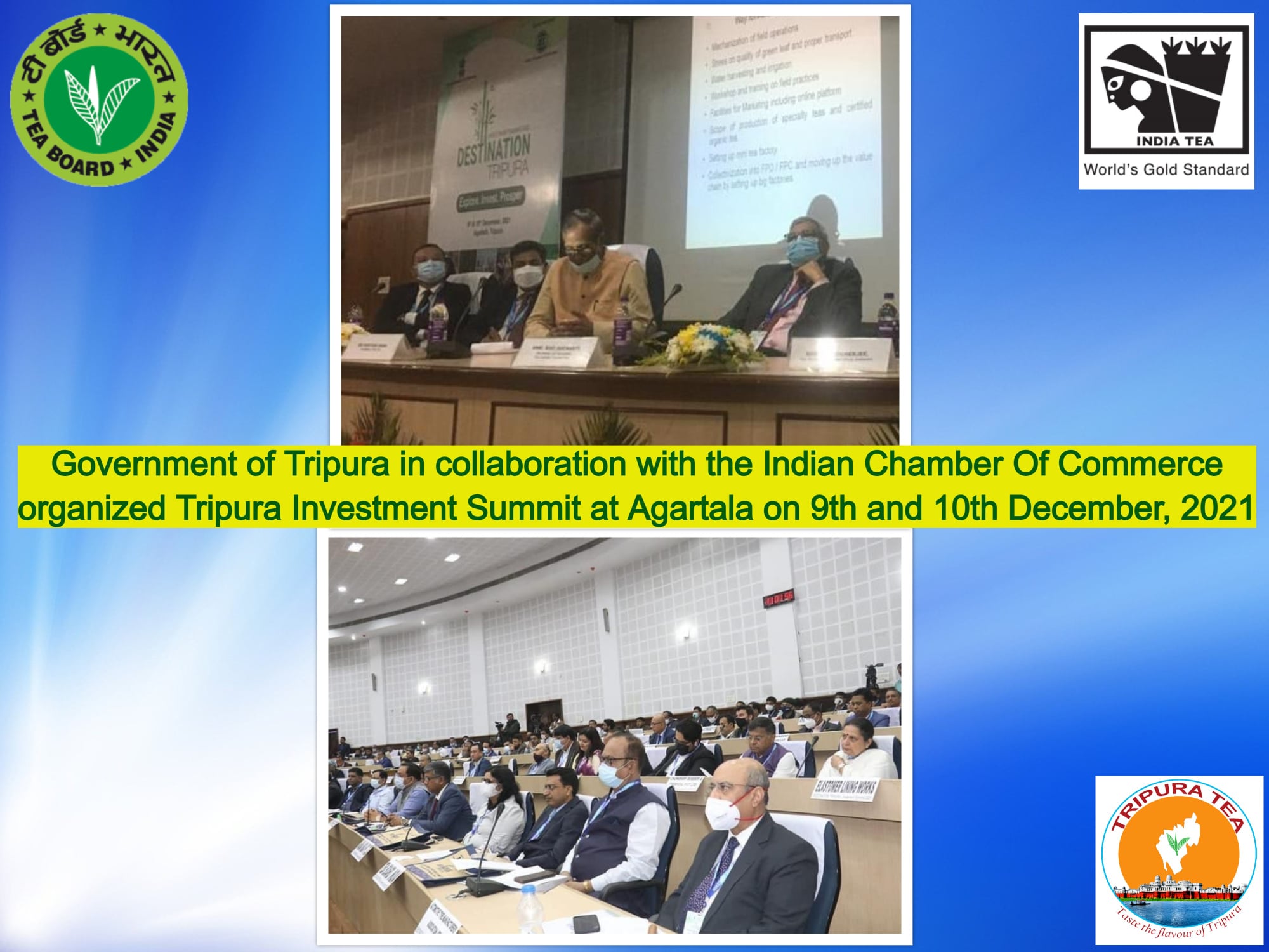 Government of Tripura in collaboration with the Indian Chamber Of Commerce organized Tripura Investment Summit at Agartala, 10-12-2021