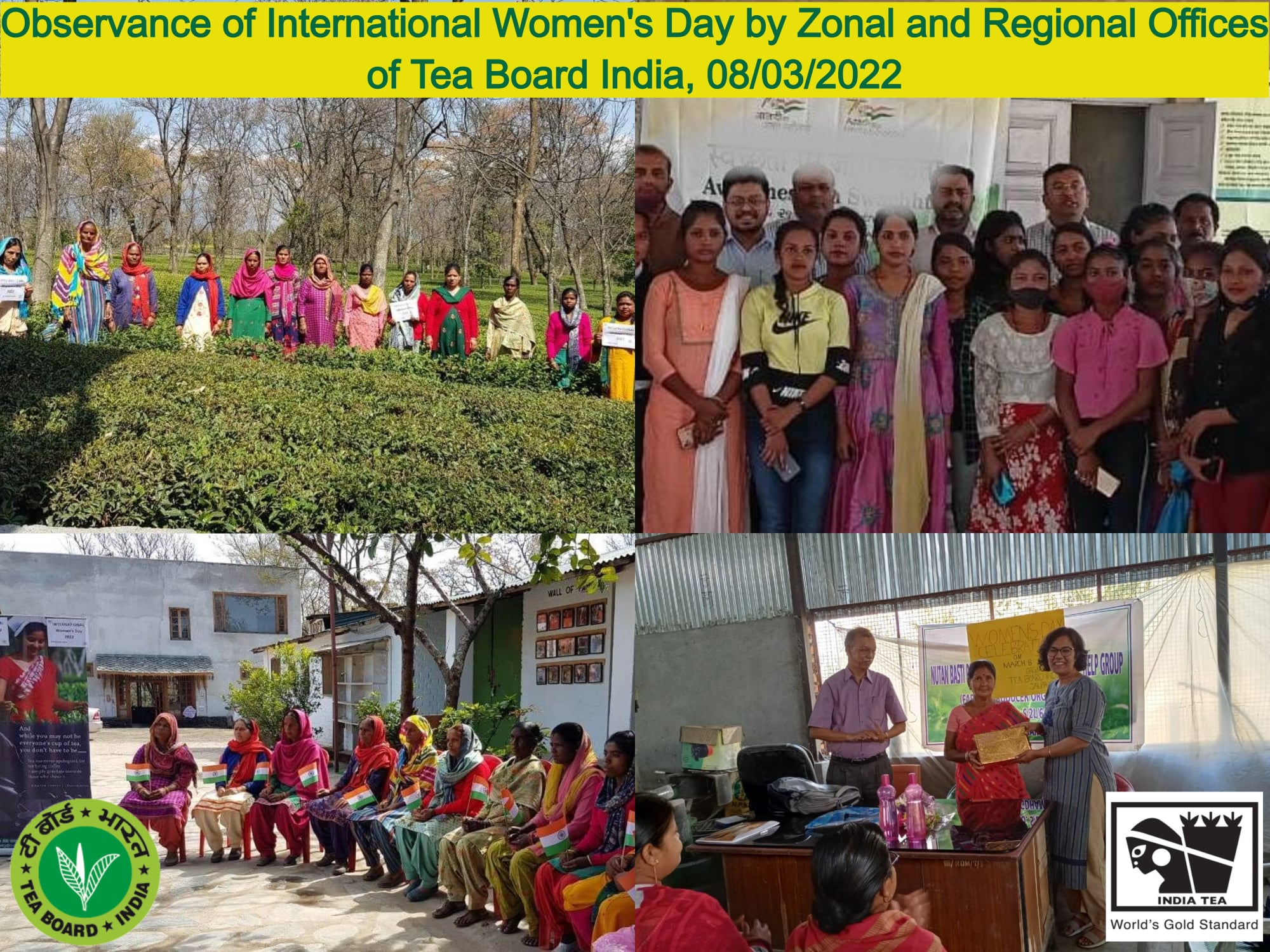 Observance of International Women's Day by Zonal and Regional Offices of Tea Board India, 08-03-2022