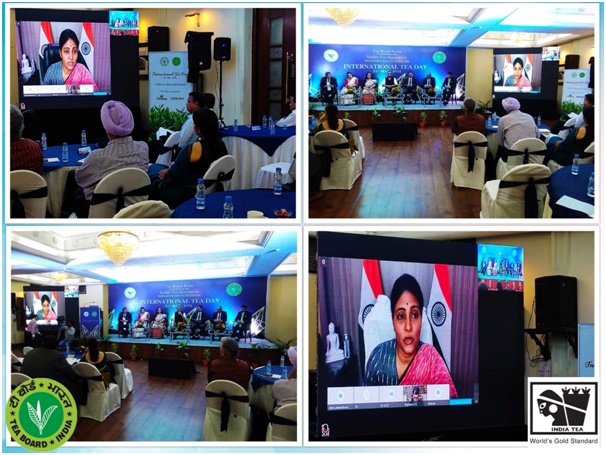 Smt. Anupriya Patel, Hon'ble Minister of State for Commerce & Industry, Govt. of India, addressing the stakeholders of the tea industry at a seminar (in hybrid mode - physical cum virtual) organised by Tea Board India in association with Indian Tea Association on the occasion of 3rd International Tea Day, 21st May 2022
